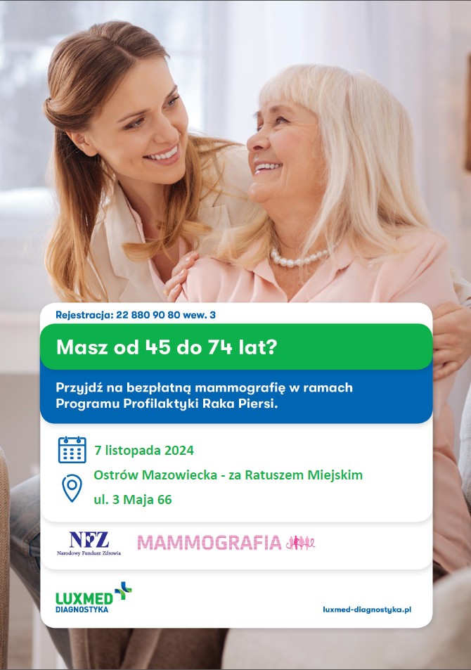 Bezpłatne badania mammograficzne