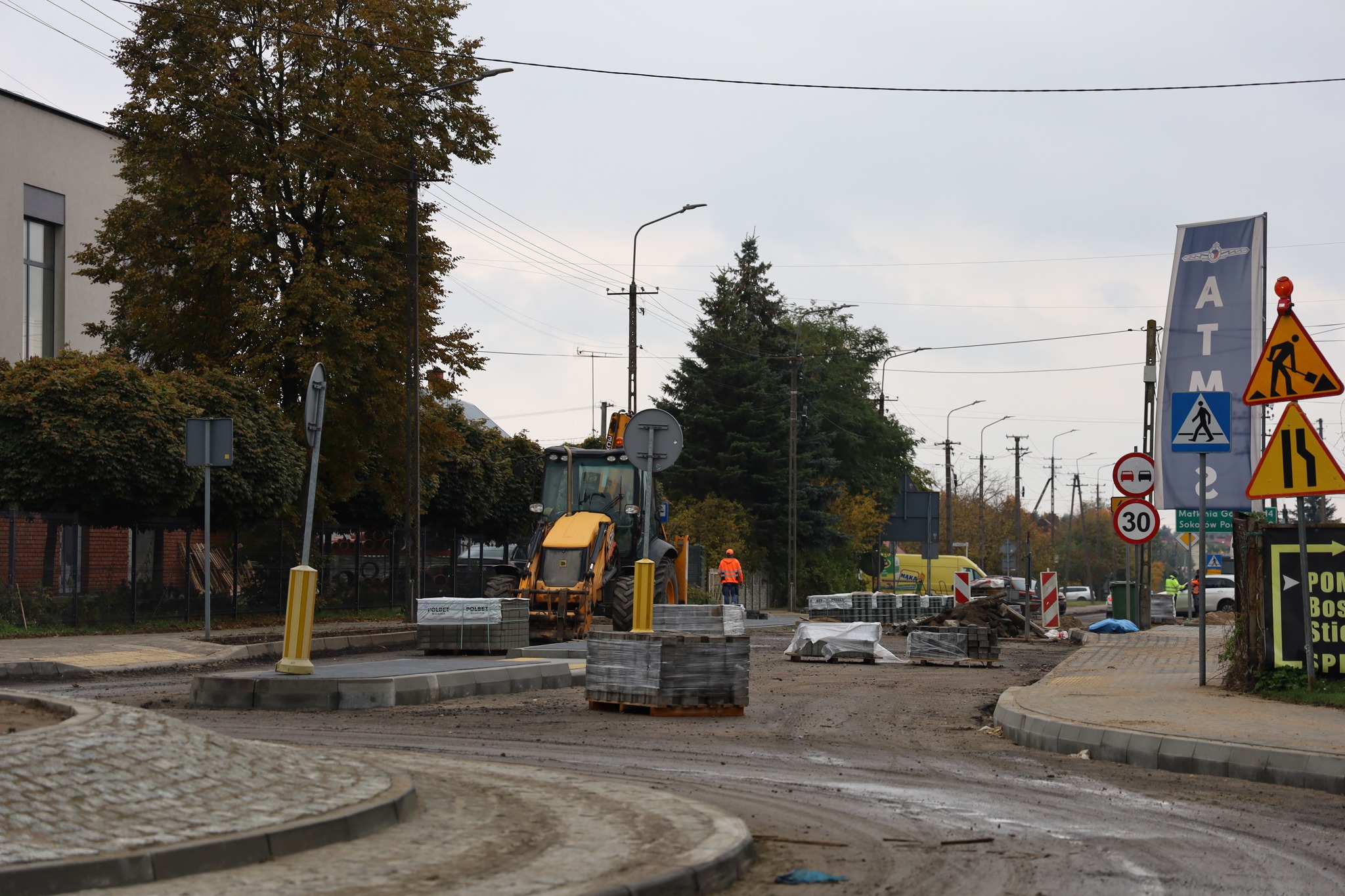 prace drogowe na ul. małkińskiej 