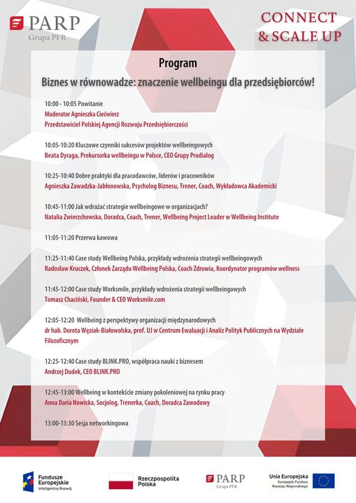 zapraszamy do wzięcia udziału w wydarzeniu pt.  „Biznes w równowadze; znaczenie wellbeingu dla przedsiębiorców”