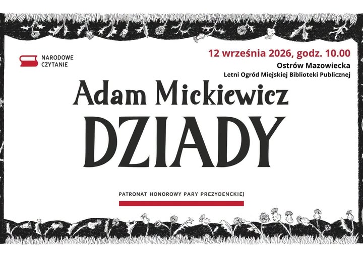 plakat informujący ze odbędzie się narodowe czytanie