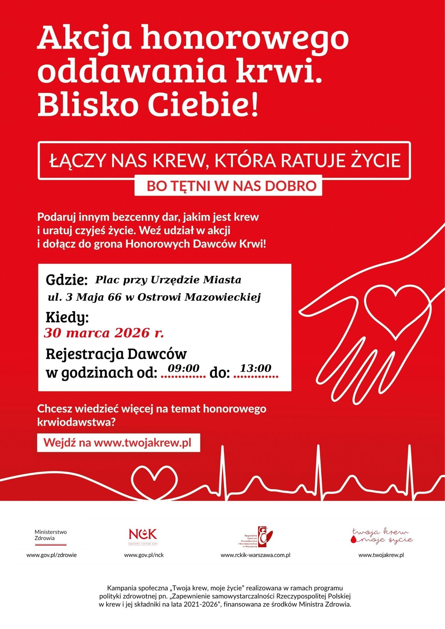 Trwa akcja poboru krwi przy Ratuszu Miejskim.
