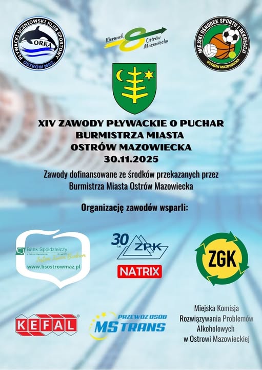INFORMACJE DOTYCZACE ZAWODÓW PŁYWACKICH 