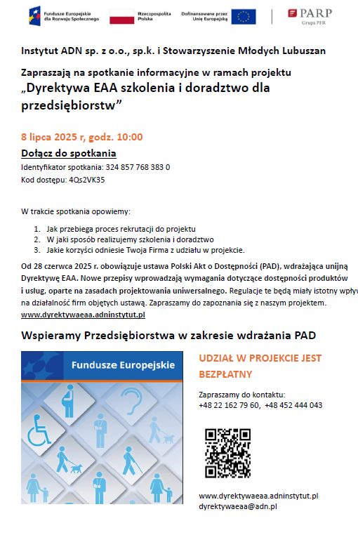 INFORMACJE  DOTYCZĄCE SZKOLENIA