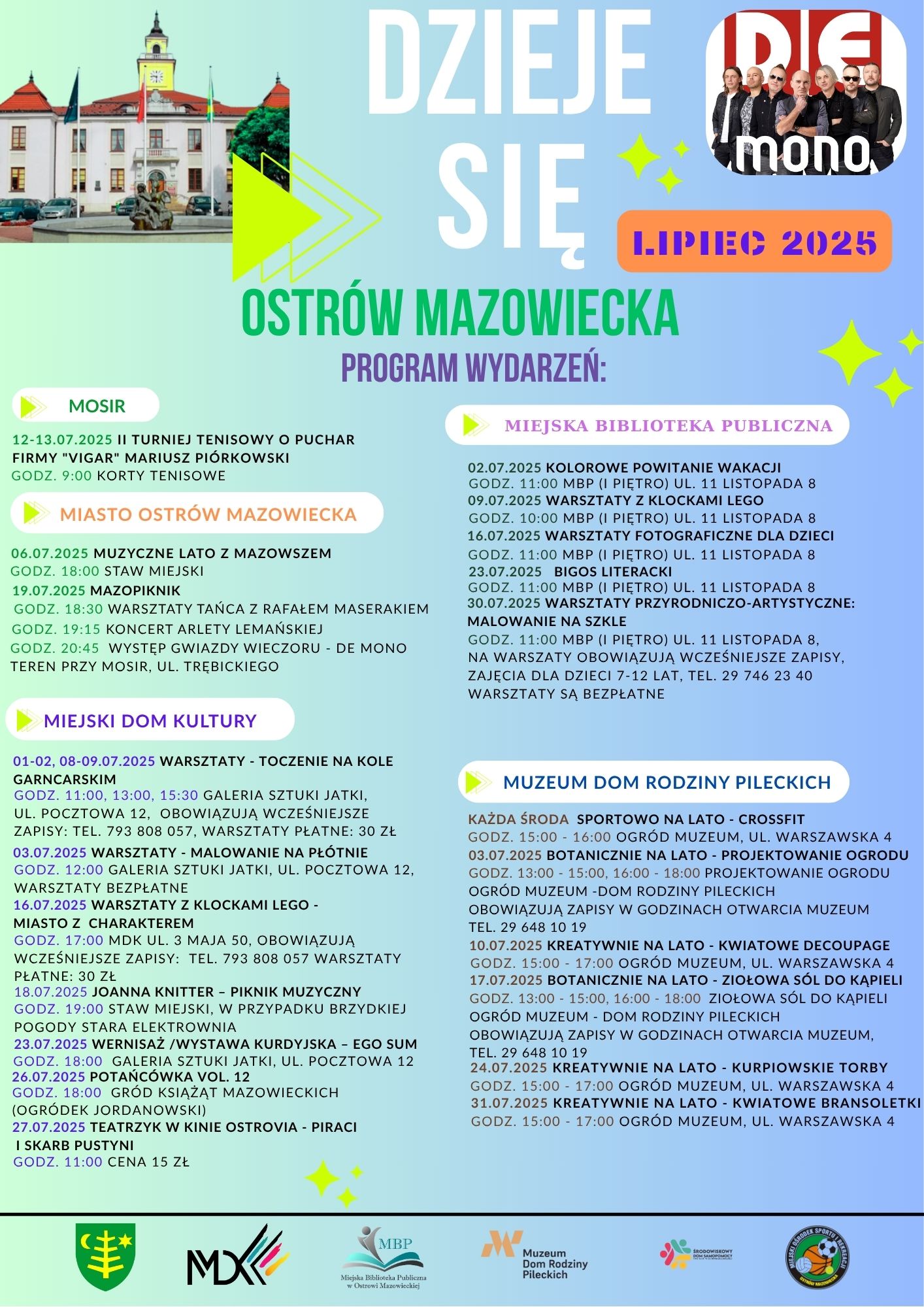 informacje dotyczace co będzie się działo w lipcu