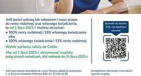 Renta wdowia, czyli wypłata świadczeń łącznie z rentą rodzinną od 1 lipca 2025 r.